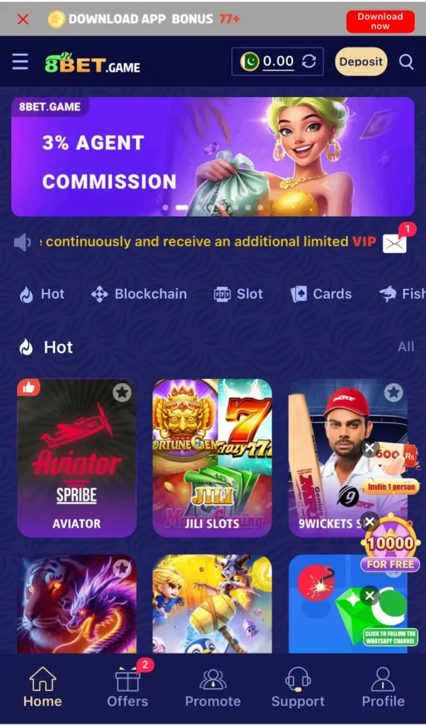 slot, lottery, hot, and blockchain games in 8bet